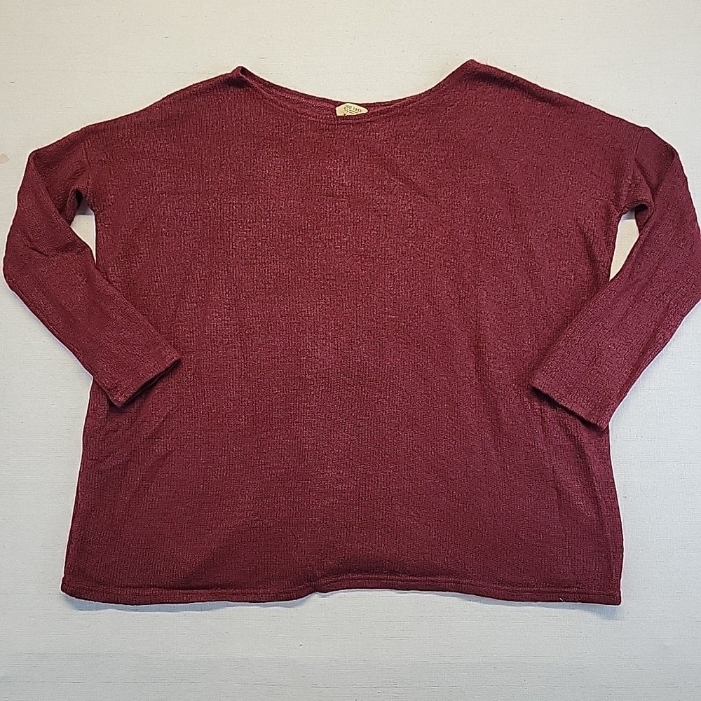 PIKO 1988 Women's Knit Top Medium | Burgundy Long Sleeve Casual Layering